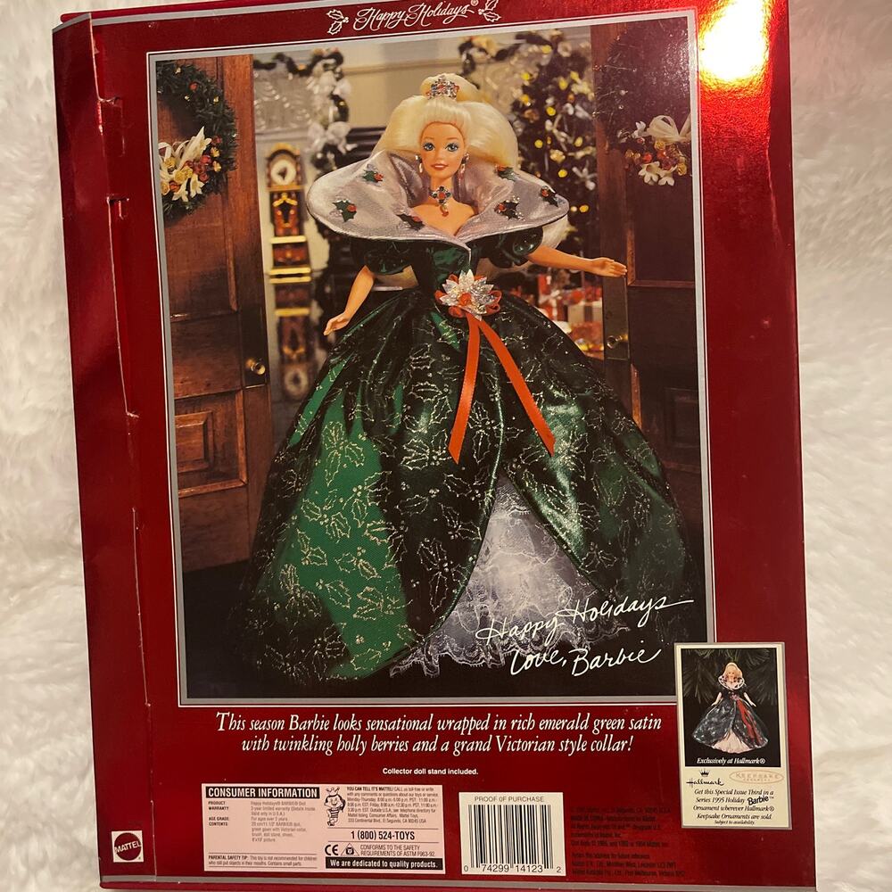 Vintage 1995 Mattel Happy Holidays Christmas Collectible Barbie Doll